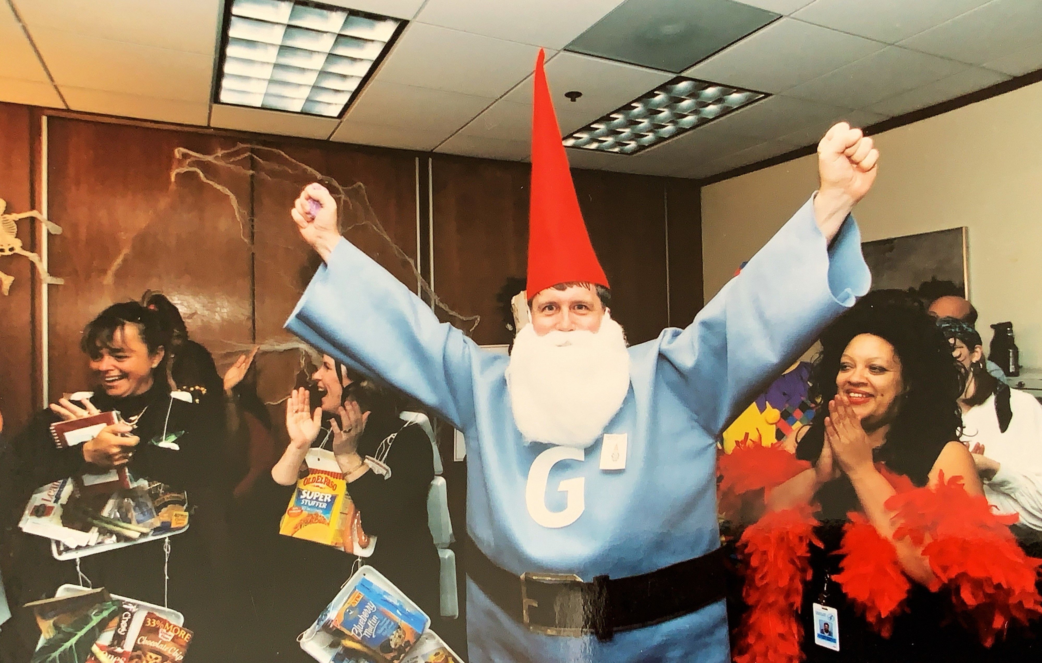 Bill hall in a G-nome costume