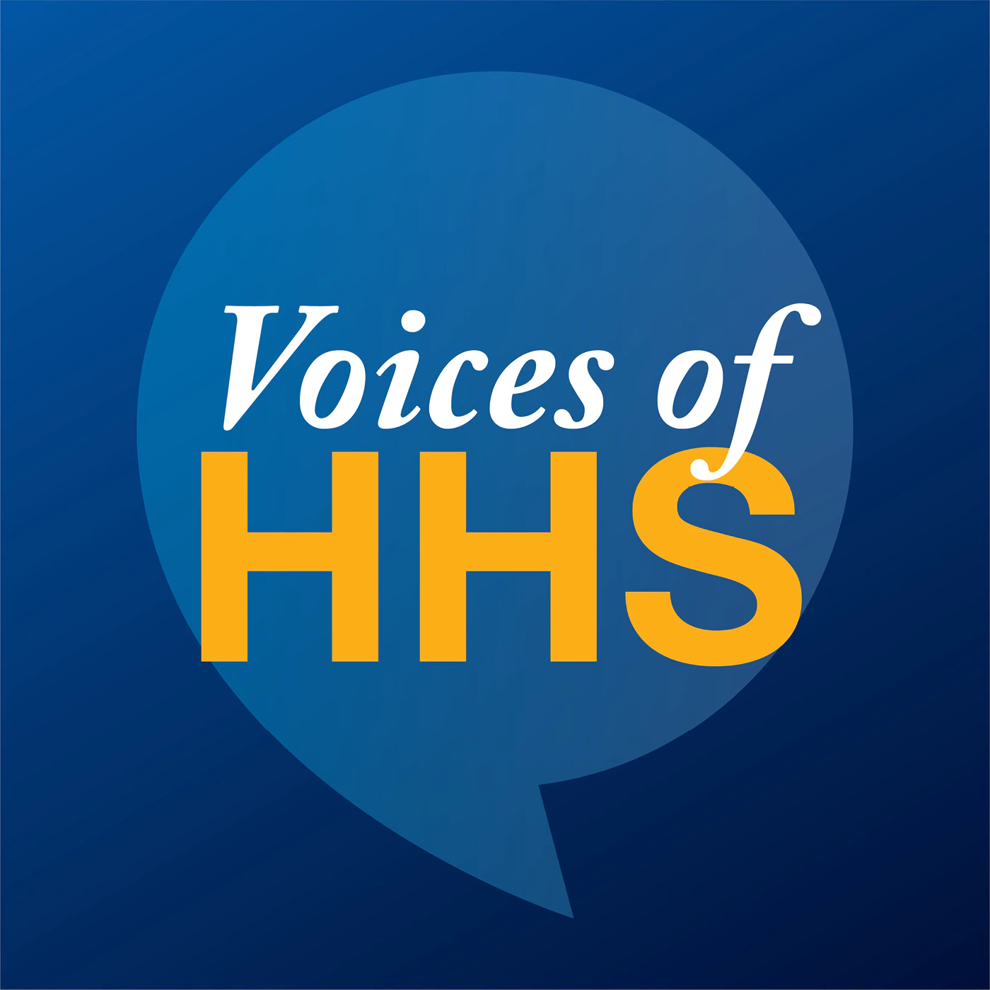 Voices of HHS logo (blue, with quote bubble)