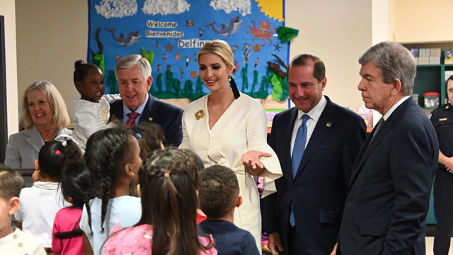 Assistant Secretary Lynn Johnson, Governor Mike Parson, Advisor to the President Ivanka Trump, Secretary Alex Azar, and Senator Roy Blunt visit a Guadalupe Centers classroom