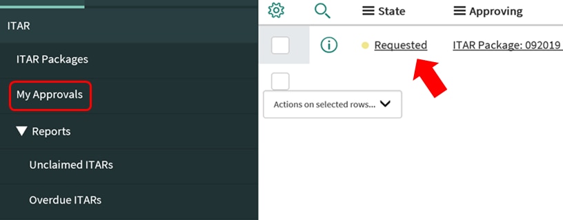 Figure 18: Approving ITAR requests