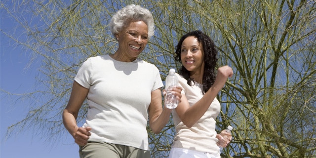 Two African American women exercise. Read a blog post about a new study that looks at the correlation between exercise and high blood pressure in African Americans.