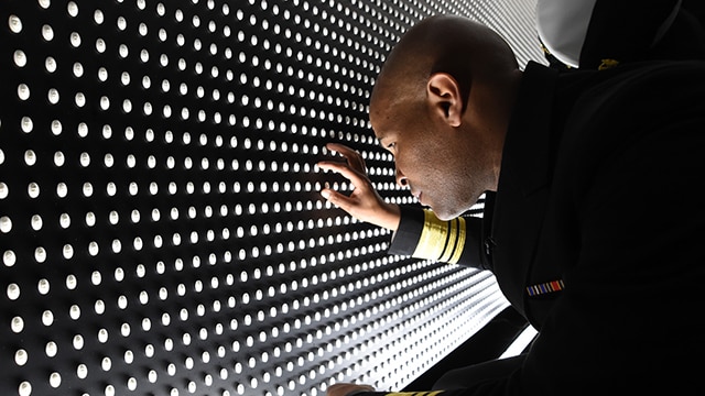 U.S. Surgeon General Jerome Adams, M.D. visited the Opioid Memorial Display on the National Ellipse in April, 2018.