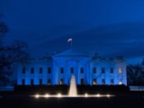 The White House is lit in blue in honor of World Autism Awareness Day in Washington D.C., Sunday, April 2, 2017 (Official White House photo by D. Myles Cullen).