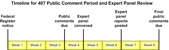 Timeline for Public Comment Period and Expert Panel Review
