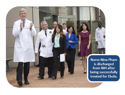 Nurse Nina Pham is discharged from NIH after being successfully treated for Ebola.