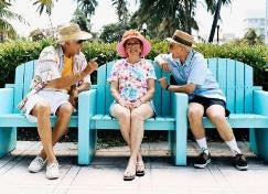Elders on park bench