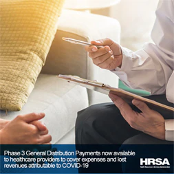 Social media graphic of behavioral health provider holding clipboard and sitting with a patient