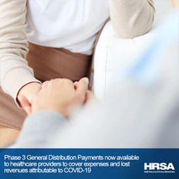Social media graphic of behavioral health provider sitting with patient