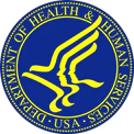 HHS seal, blue and gold