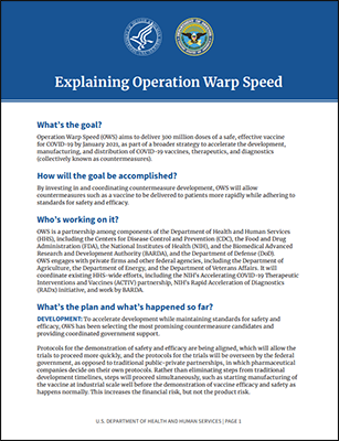Explaining Operation Warp Speed
