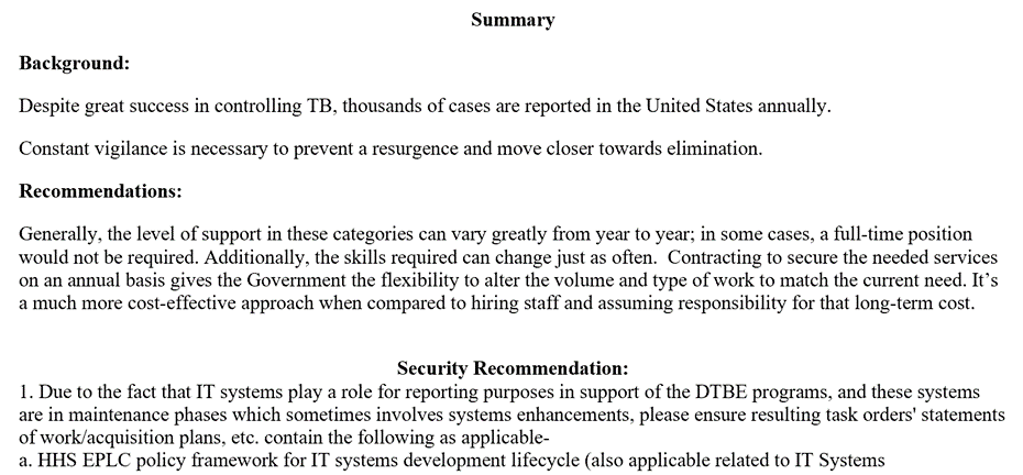 Figure 16: Sample of Disposition Email w/ Recommendations