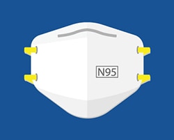 illustration of a white n95 mask