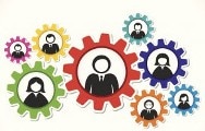 Employer support logo showing pictures in gears to symbolize the complexity of child support programs