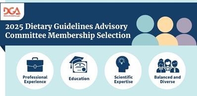 2025 Dietary Guidelines Advisory Committee Membership is based on professional experience, education, scientific expertise, and is balanced and diverse.