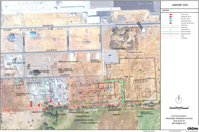 Conceptual layout of the potential airport site. Users would enter from the Falcon Road west of Beech Road.