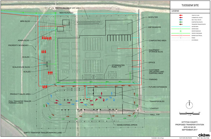 Conceptual layout of the potential Tjossem Road site. Users would enter from a new roadway just south of Berry Road.