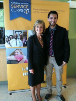 HRSA Administrator Mary Wakefield with NHSC Scholar Scott Holmes